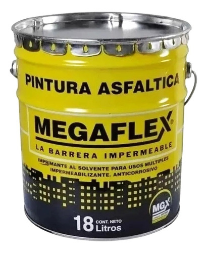 Pintura Asfaltica Megaflex Base Solvente X 18 Lts - Caporaso