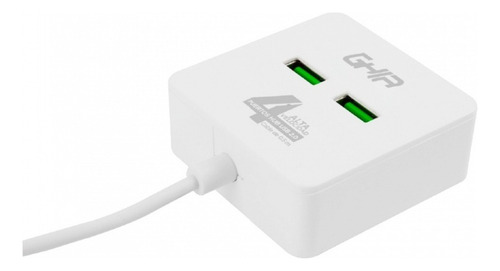 Cargador Ghia Usb De 4 Puertos Transfiere Datos Cable 1 M