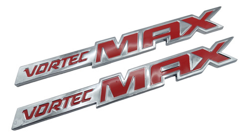 Par De Emblemas Chevrolet Vortec Max Cromados 