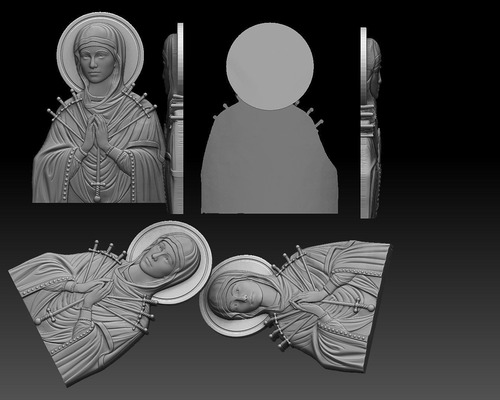 Escultura Virgen María Con 7 Espadas