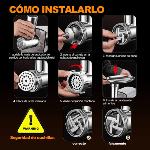 Moedor Elétrico De Salsicha De Carne De Aço Inoxidável 800w