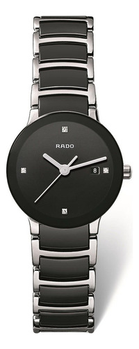 Rado R30935712 Centrix Ceramic Ladies Watch Esfera Negra