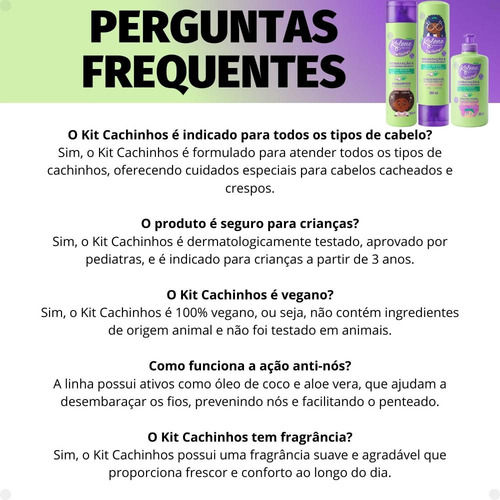 Kit Kolene Cachinhos: Shampoo, Condicionador E Creme 300ml