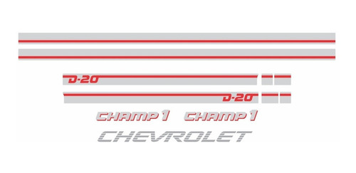 Kit Adesivo Chevrolet D20 Champ 1 Faixa Lateral D2005