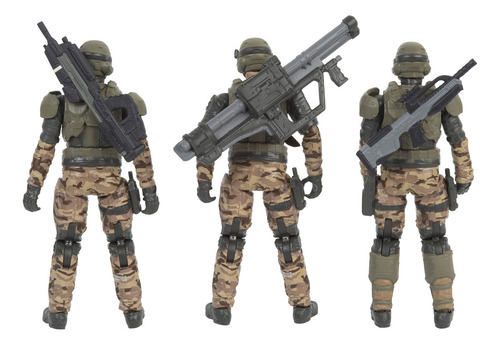 Halo De 3 Figuras De 4 Pulgadas, Marines De Unsc Co. Color Multicolor