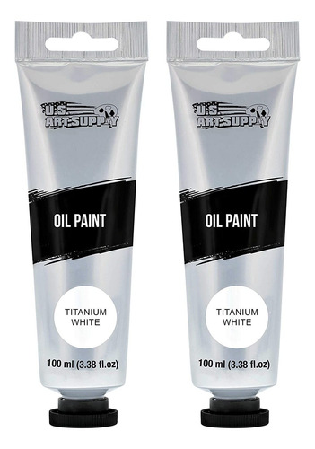 U.s. Art Supply Artists Oil Color Paint, Titanium White, 2 E
