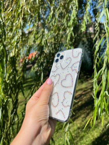 Imagen 6 de 10 de Funda Para iPhone 7 8 Plus Xs Xr Max Glitter Corazon Strass