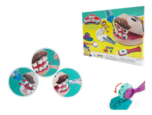 Imagem 2 de 4 de Brinquedo Play Brincando De Dentista Massinha Dough