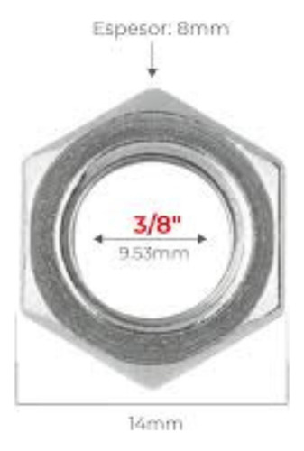 Tuerca Hexagonal Zinc 3/8 - G2 Unc - 100 Unidades