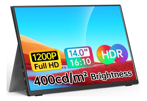 Wgk Portable De 14 Pulgadas Fhd1200p Ultra-slim Monitor Port