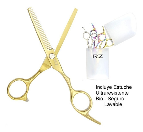 Tijeras Para Cabello Entresacadora Sencilla Oro