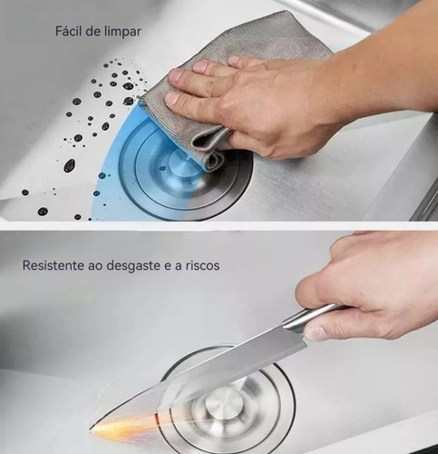 Cuba Pia Cascata Premium Completa Com Acessórios Torneira Monocomando + Lavador De Copos Cozinha Cor Prata Gourmet Aço Inox 304 Duckly