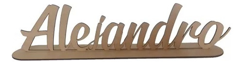 Nombre Personalizado Con Base Madera Mdf Nombre Corte Laser 