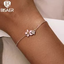 Bisaer-pulsera De Plata De Ley 925 Con Flores De Cerezo, Bra