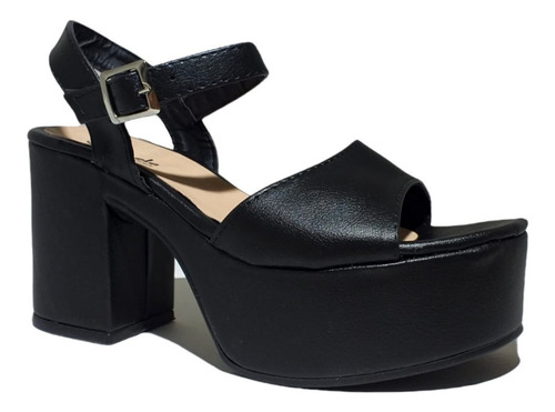 Imagen 4 de 5 de Sandalias Mara Simil Cuero Negro