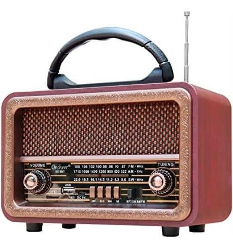 Oncheer Radio Portátil De 3 Bandas: Radios Retro Vintage De 