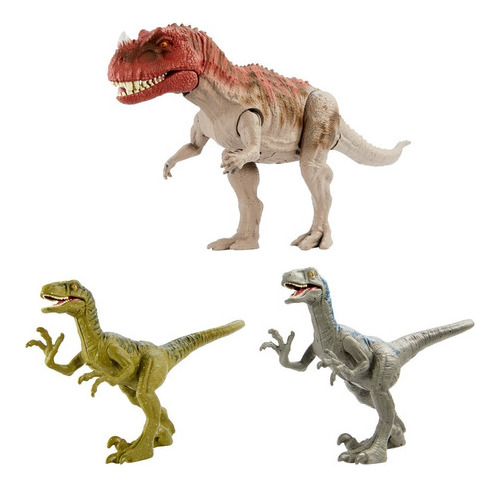 Set Ceratosaurus + Velociraptor X2 Jurassic World Original