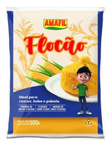 Farinha De Milho Flocão Amafil Pacote 500g