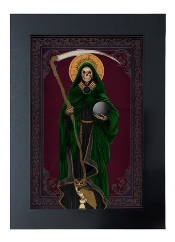 Cuadro De La Santa Muerte Verde # 2 G