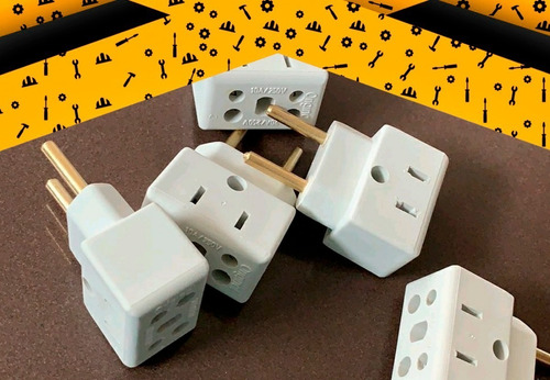 Adaptador Tomada 3 Pinos P/ 2 Benjamin 10 E 20 Amperes