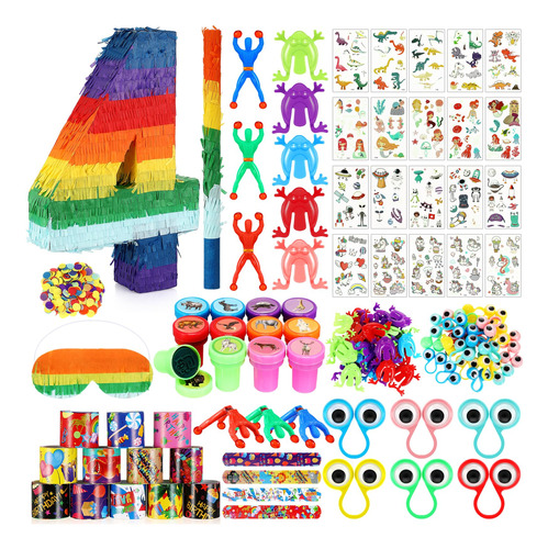 Lenwen Juego De 120 Piezas De Pinata Arcoiris, Pinata Multic