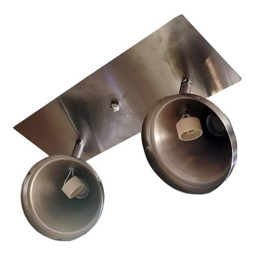Aplique Pared Spot Orientable 2 Luces Acero Ar111 Led Gu10