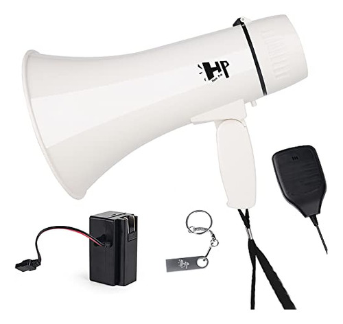 Hornpro Megafono Bullhorn - Con Sirena Incorporada, Grabador