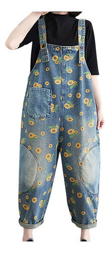 Mono De Mezclilla Para Mujer, Pantalones De Mezclilla Holgad