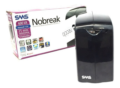 Imagem 1 de 4 de Nobreak Sms 600va Entrada De 115v/127v E Saída De 115v