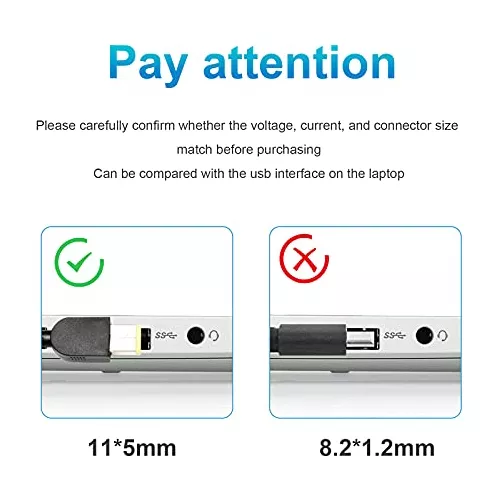 Tree.NB 20V 3.25A 65W Rectangle USB Tip Laptop AC Adapter for Lenovo  Thinkpad T470 T470S T460 E531 E570 E560 L470 L460 L440 T440 T450 T540P X270  X250