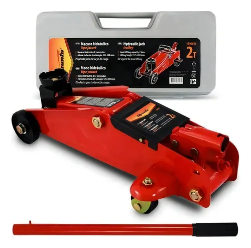 Macaco Hidráulico Carrinho Sparta 2 Ton Jacarezinho Com Maleta