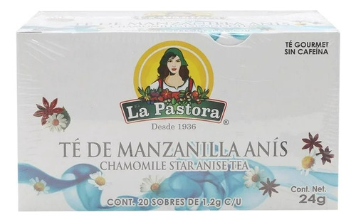 3 Pza Té De Manzanilla Y Anís La Pastora 20 Sobres