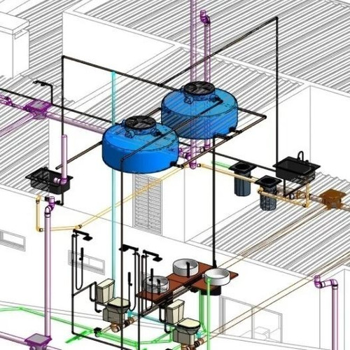Imagem 1 de 7 de Template Revit Elétrico + Hidrossanitário + Rotina Dynamo