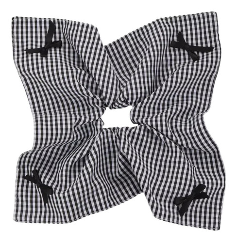 M Cabello A Cuadros Scrunchie Ponytail Decor Fashion Negro