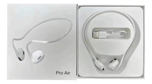 Auriculares Proair De Conducción Ósea Inalámbricos V5.3 Color Blanco Luz Verde Claro