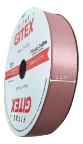 Fita De Cetim Nº5 Larg 22mm Rolo C/ 50m - Várias Cores Cor Rosa Cor Nº104