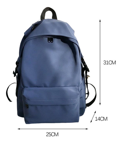 Mochila De Estilo Coreano De Color Sólido Portátil Ligero Vi