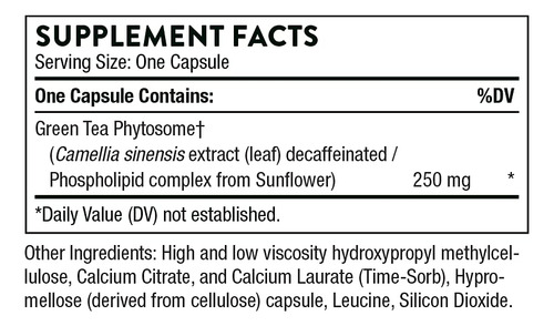 Suplemento Thorne Green Tea Phytosome 60 Cápsulas