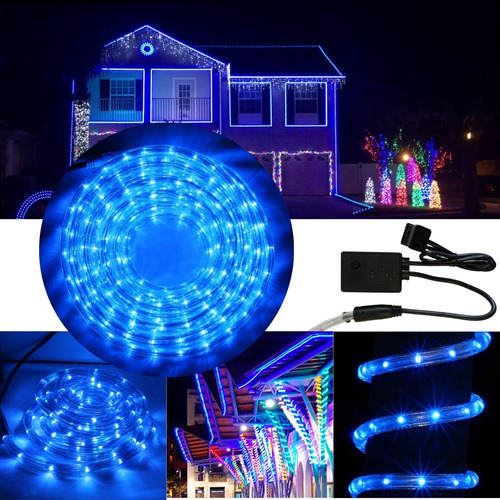 Luces de navidad y decorativas Dosyu dy-ice200l-mt-3c 10m de largo 110V - azul con cable negro