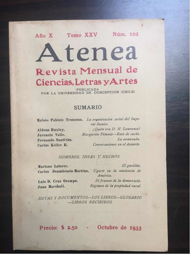 Revista Atenea Número 102 Octubre 1933