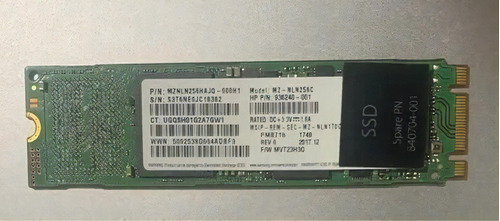 SSD MZ-NLN256c M.2 de 256 GB, M.2 2280, color verde oscuro