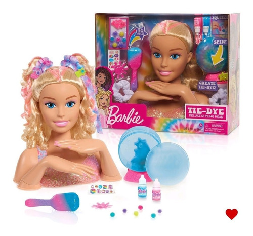 Barbie Cabeza Tie Dye Peinados De Lujo Cambia Color 21pcs 