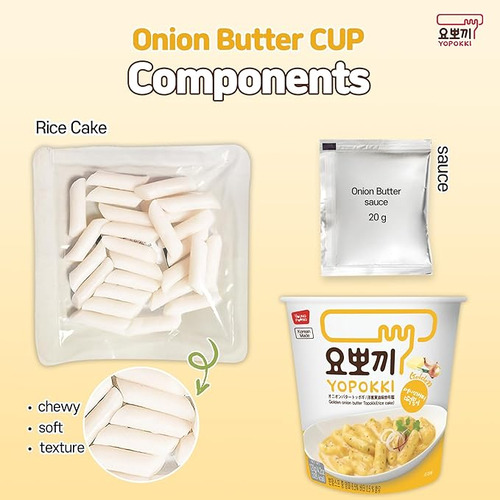 Pasta Arroz Topokki Mantequilla Queso Cebolla Yopokki 120g