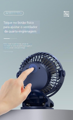 Mini Ventilador De Coche Silencioso, Portátil, Recargable,