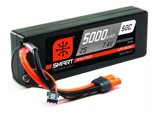 Spektrum 7.4v 5000mah 2s 50c Smart Hardcase Lipo Batera: Ic3
