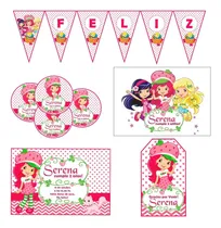Comprar Kit Frutillitas Impreso Cumple Banderín Invitaciones Sticker