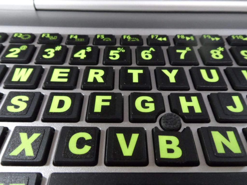 Calcomanías De Teclado De Color Verde Fluorescente. Incrusta