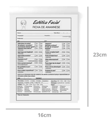 Bloco de Anamnese - Facial (Modelo 01)