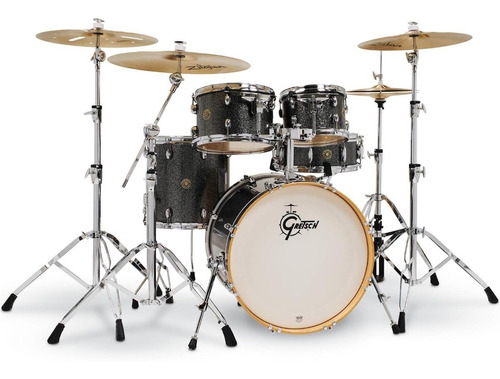 Batería Gretsch Catalina Maple 5 Cuerpos Bombo 22'' Cm1-e825 Color Black Stardust