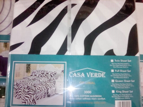 Juego De Sabanas Queen Marca Casa Verde